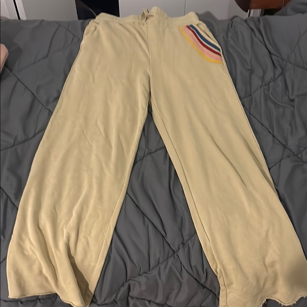 Yellow Lounge Pants with Rainbow Stripe from brazillian brand havaianas